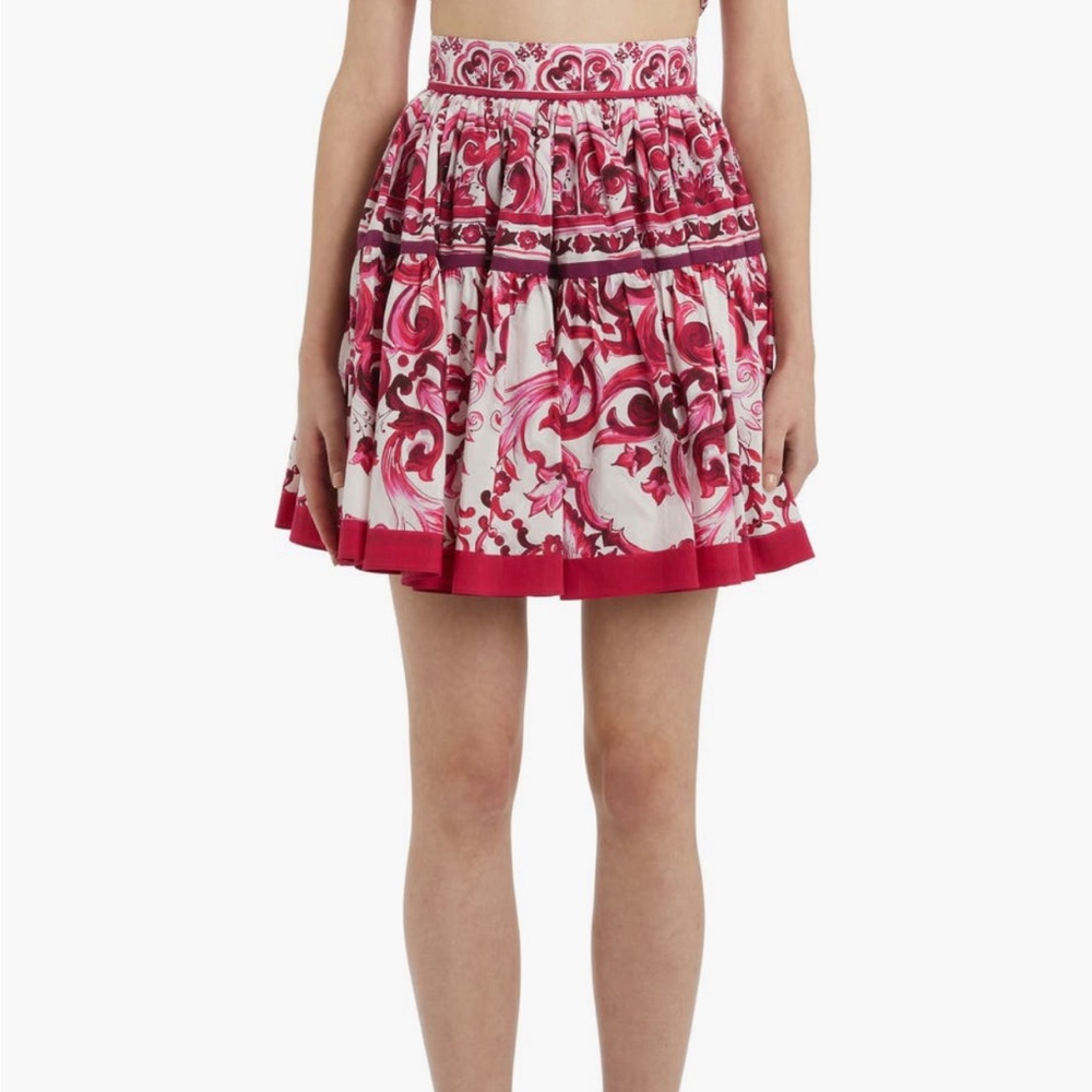 NWT Dolce & Gabbana Majolica Poplin Skirt size 40.